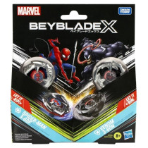 Beyblade X Marvel Collab Spider-Man 3-60F vs. Venom 3-80N, multipack