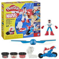 Play-Doh Captain America, coffret Moto tranchante avec figurine flexib