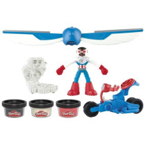 Play-Doh Captain America, coffret Moto tranchante avec figurine flexib