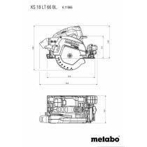 Cordless portable circular saw - METABO - KS 18 LTX 66 BL - 18 V - car