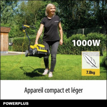 Tondeuse a gazon électrique - POWERPLUS - POWEG62203 - 1000 W - 320 m