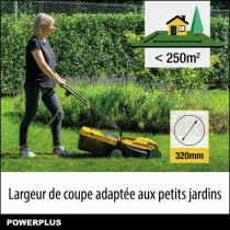 Tondeuse a gazon électrique - POWERPLUS - POWEG62203 - 1000 W - 320 m