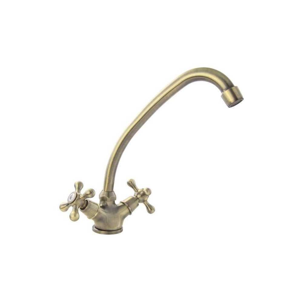 ROUSSEAU Beverly kitchen mixer tap - without handshower - aged bronze