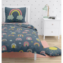 ROUPILLON Rainbow Duvet Cover Set - 2 Pcs - 140 x 200 - 100% Cotton -