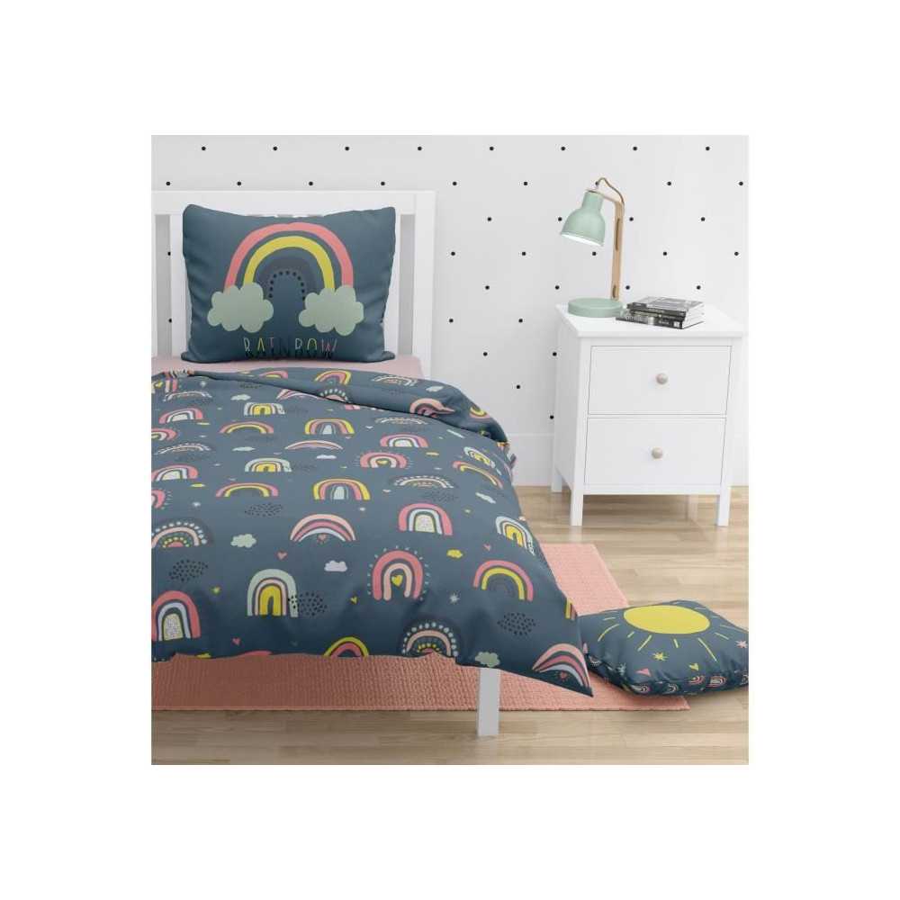 ROUPILLON Rainbow Duvet Cover Set - 2 Pcs - 140 x 200 - 100% Cotton -