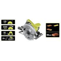 RYOBI - Scie circulaire 1 400 W - 1 lame diam. 190 mm 20 dents, 1 guid