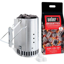 WEBER Rapidfire Ignition Chimney Kit - With 2 kg briquettes + 6 fire-r