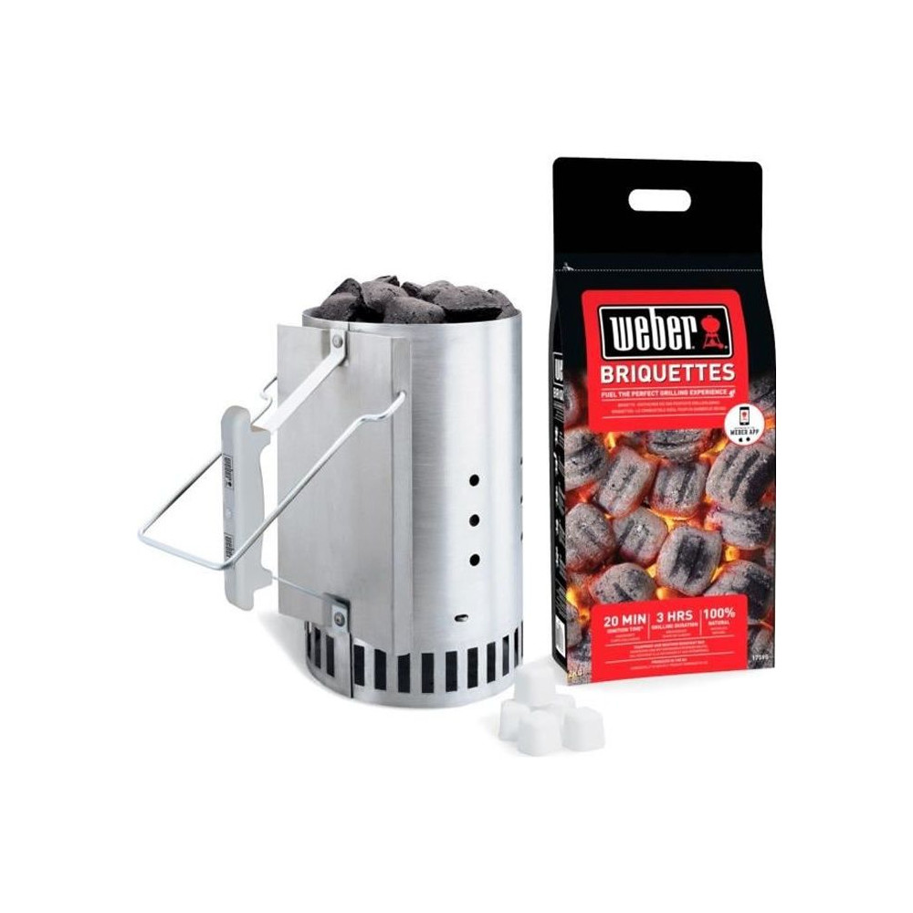 WEBER Rapidfire Ignition Chimney Kit - With 2 kg briquettes + 6 fire-r