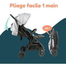 Bambisol - DS209 GRIS NOIR - Poussette Double Cote a Cote | Pour Jumea