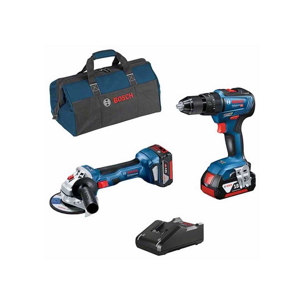 KIT 2 Outils BOSCH GSR/GWS/GKS/GSA/GST + 2 x batterie 18V 4.0Ah Li-Ion