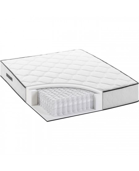 Ensemble matelas + sommier 160 x 200 cm - Ressorts - 7 zones - 27 cm - Équilibré - DEKO DREAM Détente