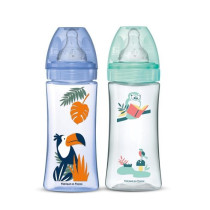 DODIE Lot of 2 anti-colic bottles Initiation + - 330ml - BLUE FIREFIGH