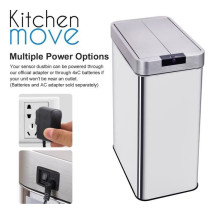 KITCHEN MOVE Automatic bin SILVERLAKE - 70L - Stainless steel with str