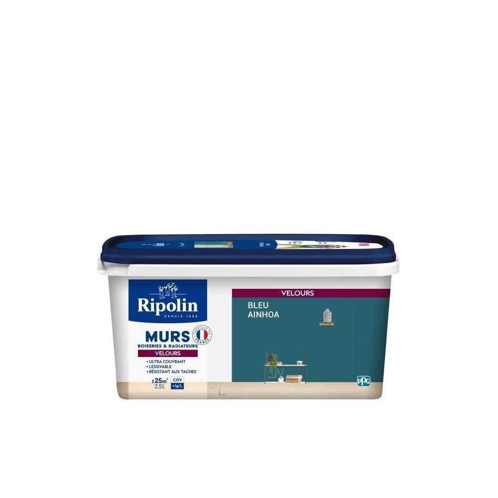 RIPOLIN Velvet Color Paint for Walls, Woodwork, Radiators - Ainhoa Blu