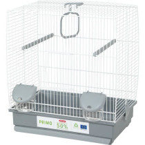 Cage pour oiseaux - Carla - Plastique recyclé - 2 perchoirs - 2 mange