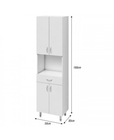 ARMANDO Armoire de salle de bain L 50 cm - Blanc Mat