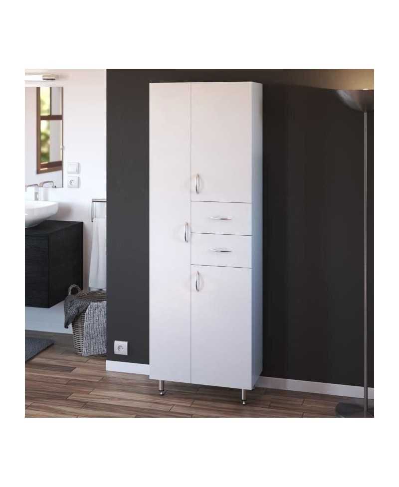 ARMANDO Armoire de Salle de bain 3 portes - L 60 cm - Blanc