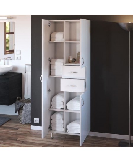 ARMANDO Armoire de Salle de bain 3 portes - L 60 cm - Blanc