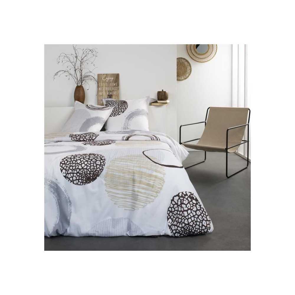 TODAY Cotton bed set 2 people - 240x260 cm - White print Axel