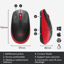 LOGITECH - M190 Red Wireless Mouse