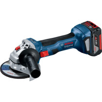 BOSCH Professional GWS 18V-7 grinder + 2 4.0AH batteries + 18V-40 + L-