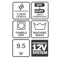 Heated jacket GHH 12+18V XA + GAA 12V-21 + GBA 12V 2.0Ah + GAL 12V-20