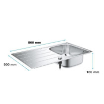 Sink - Stainless steel - Grohe