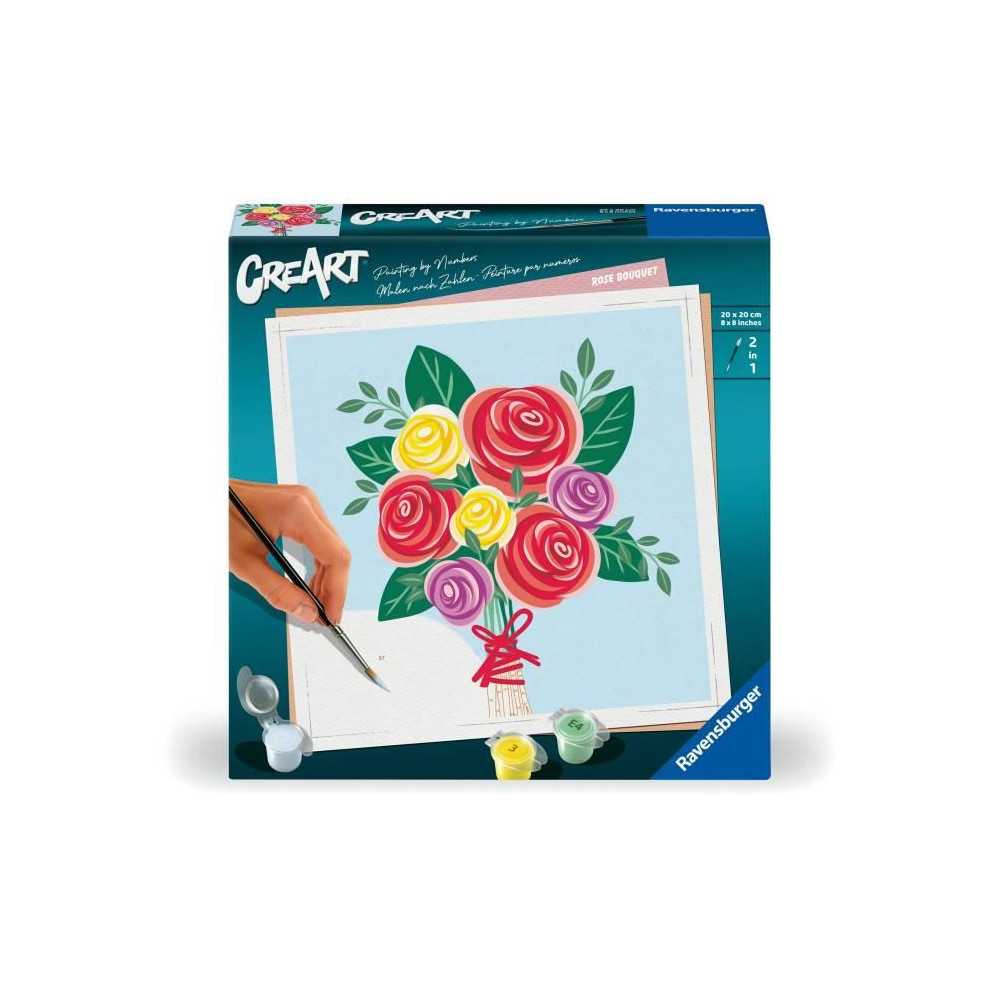 CreArt 20x20 cm Bouquet de roses, Loisir créatif, Adulte, Peinture pa