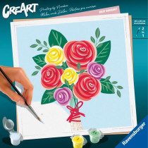 CreArt 20x20 cm Bouquet de roses, Loisir créatif, Adulte, Peinture pa