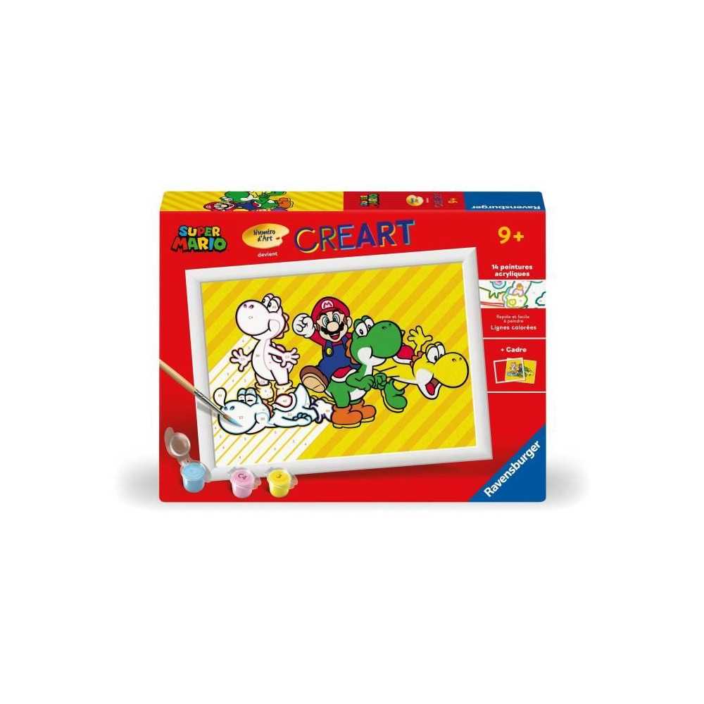 CreArt Kids 18x24cm Super Mario, Kit de peinture par numéros Numéro