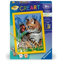 CreArt Kids 18x24cmChat et son compagnon le papillon, Kit de peinture