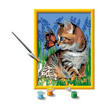 CreArt Kids 18x24cmChat et son compagnon le papillon, Kit de peinture