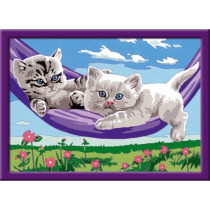 CreArt Kids 18x24cm Chatons dans le hamac, Kit de peinture par numéro