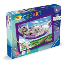 CreArt Kids 18x24cm Chatons dans le hamac, Kit de peinture par numéro