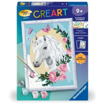 CreArt Kids 18x24cm Licorne fleurie, des 9 ans, Kit de peinture par nu