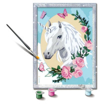 CreArt Kids 18x24cm Licorne fleurie, des 9 ans, Kit de peinture par nu