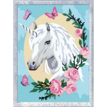 CreArt Kids 18x24cm Licorne fleurie, des 9 ans, Kit de peinture par nu