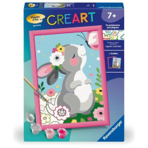 CreArt Kids 18x24cm Lapin et papillon, Kit de peinture par numéros Nu