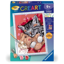 CreArt Kids 18x24cm Chaton et son nounours, Kit de peinture par numér