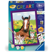 CreArt Kids 18x24cm Cheval et chatons, Kit de peinture par numéros Nu