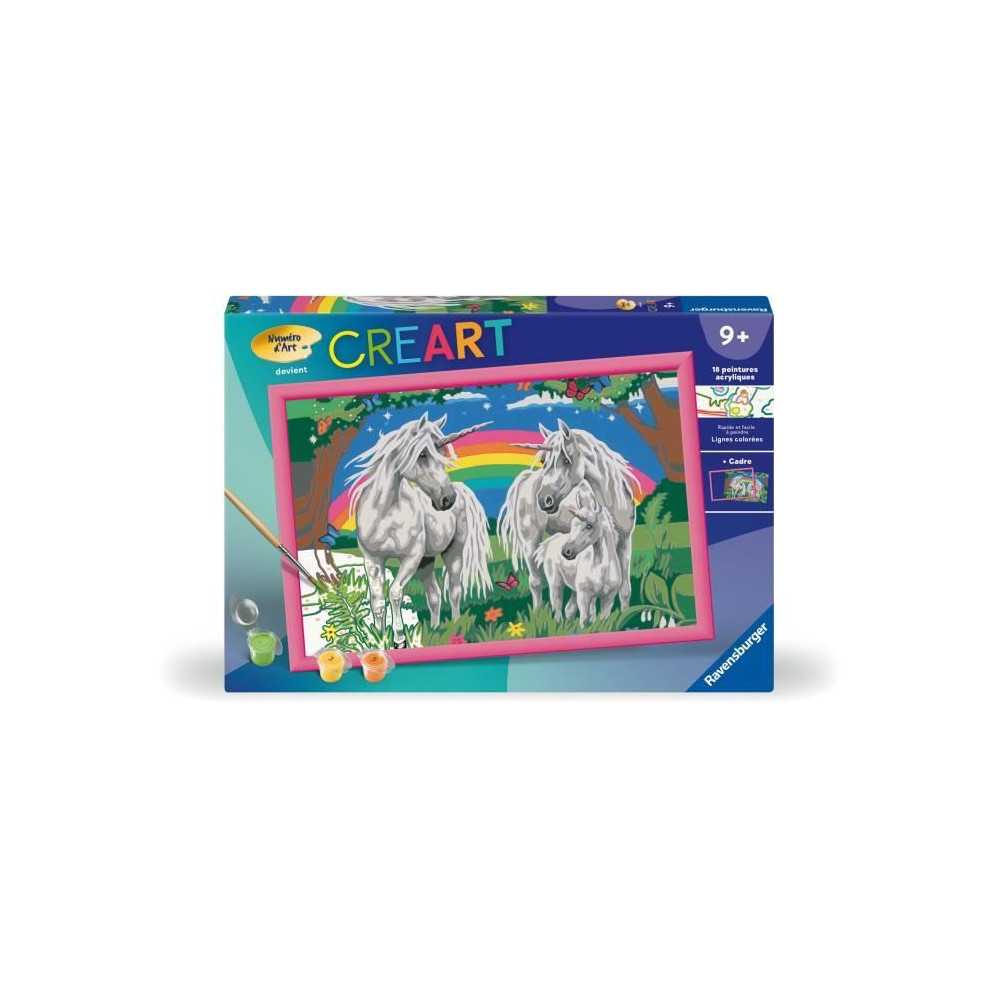 CreArt Kids 31x21cm Au pays des licornes, Kit de peinture par numéros