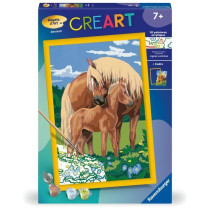 CreArt Kids 31x21cm Fiers chevaux, Kit de peinture par numéros Numér