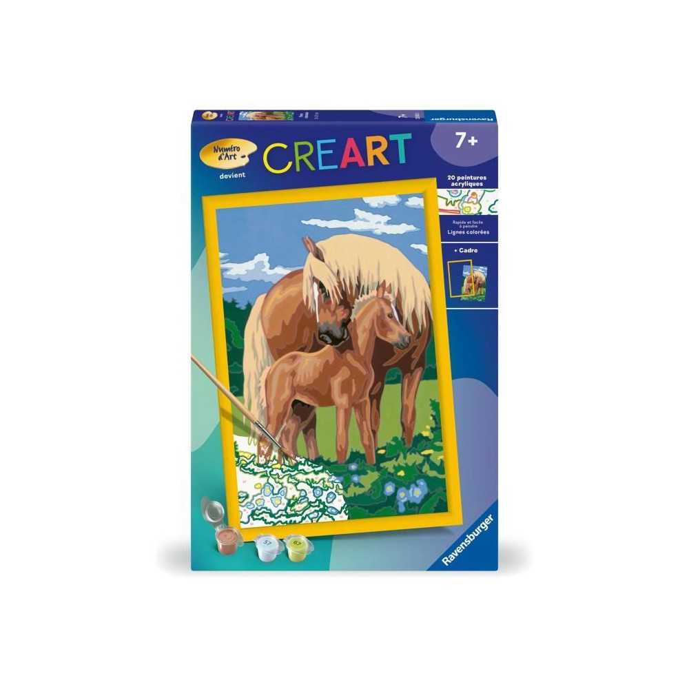 CreArt Kids 31x21cm Fiers chevaux, Kit de peinture par numéros Numér