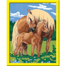 CreArt Kids 31x21cm Fiers chevaux, Kit de peinture par numéros Numér