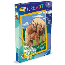 CreArt Kids 31x21cm Fiers chevaux, Kit de peinture par numéros Numér