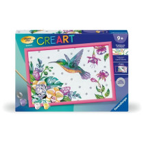 CreArt Kids 31x21cm Colibri et fleurs exotiques, Kit de peinture par n