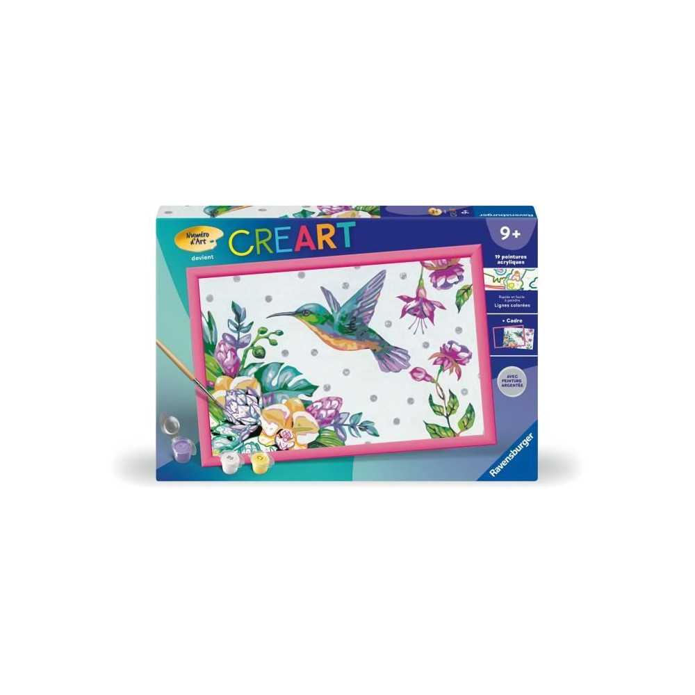 CreArt Kids 31x21cm Colibri et fleurs exotiques, Kit de peinture par n