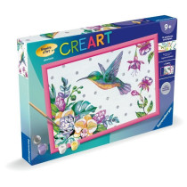 CreArt Kids 31x21cm Colibri et fleurs exotiques, Kit de peinture par n