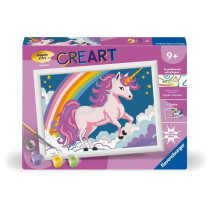 CreArt Kids 18x24cm Licorne Néon, Kit de peinture par numéros Numér