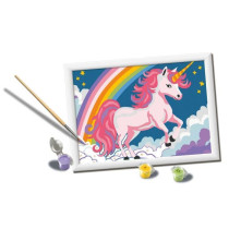 CreArt Kids 18x24cm Licorne Néon, Kit de peinture par numéros Numér